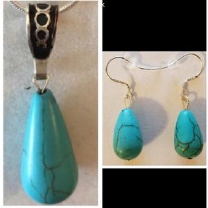 COPY - Magnesite Turquoise Sterling Silver Jewelry Set